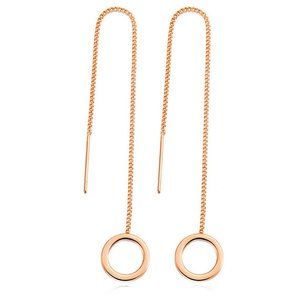 Rose Gold Open Circle Dangle Chain Earrings
